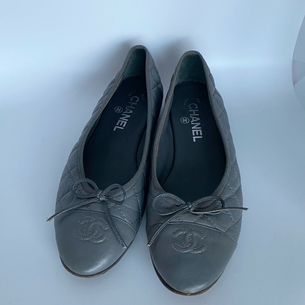 Chanel Aged Calfskin Ballerina Flats